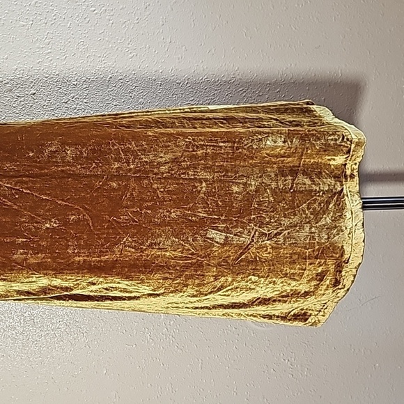 LOFT Velvet Midi Yellow Dress - Picture 3 of 6